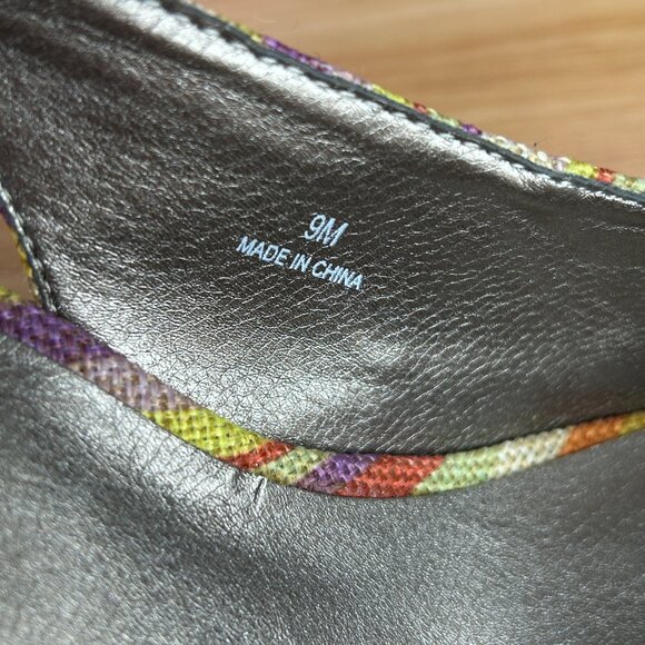 MODA Womens High Heels Slingbacks Shoes 9M Multicolor Zebra Stripe Gum - Picture 8 of 16